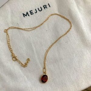 Mejuri Heirloom Garnet Pendant with Chain Necklace